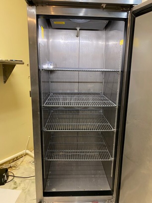 LATE MODEL! 2021 Asber Commercial Single Door Reach In Cooler! With Poly Coated Racks! All Stainless Steel! On Casters! WORKING WHEN REMOVED! Model: ARR23HFHC SN: 8102307660 115V 60HZ 1 Phase - Image 4 of 7