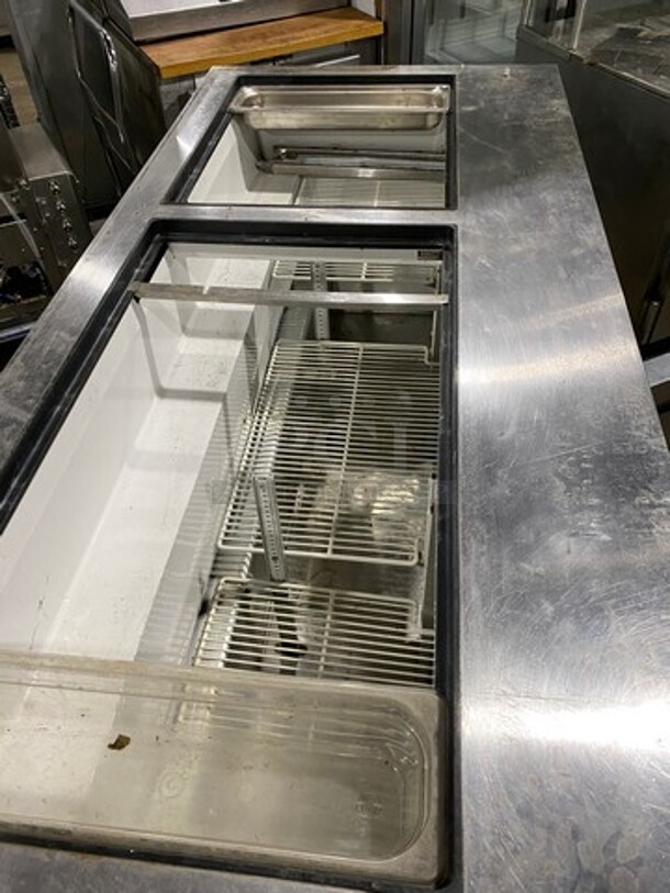 Commercial Refrigerated Sandwich Prep Table! With 3 Door Storage Space Underneath! Poly Coated Racks! All Stainless Steel! On Casters! Model: TSSU7230MBST SN: 7245594 115V 60HZ 1 Phase - Image 6 of 10