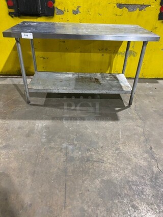 Commercial Worktop/ Prep Top Table! With Storage Area Underneath! Solid Stainless Steel! On Legs!