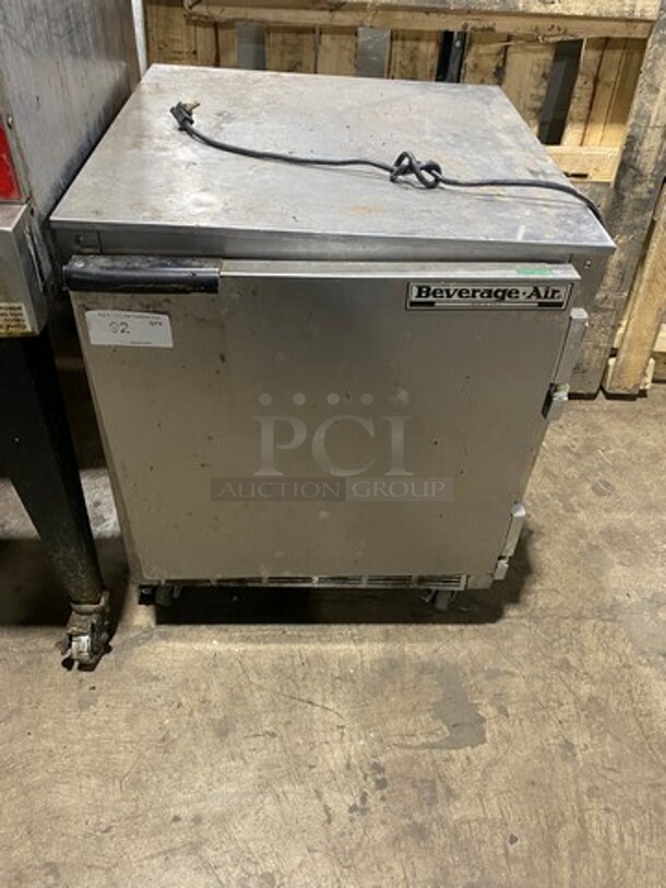Beverage Air Commercial Single Door Undercounter Cooler! With Poly Coated Racks! Stainless Steel! On Casters! Model: UCR27A 115V 60HZ 1 Phase