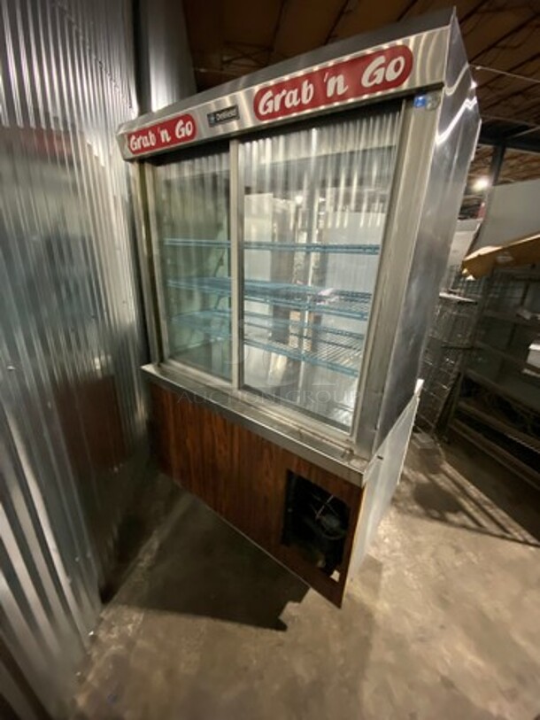 Delfield Commercial Refrigerated Closed Grab-N-Go Display Case! With View Through Doors! Poly Coated Racks! With Dry Storage Space Underneath! Solid Stainless Steel! On Legs! - Image 3 of 9