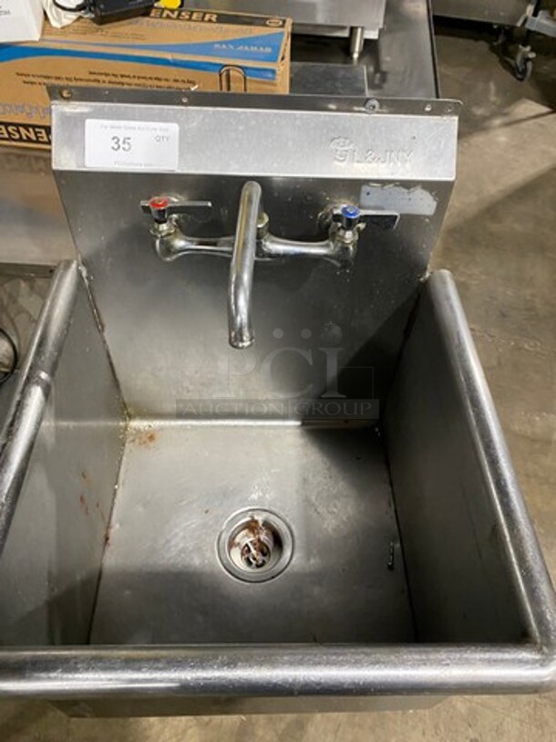 L&J Commercial Single Compartment Sink! With Faucet! All Stainless Steel! On Legs! - Image 6 of 8