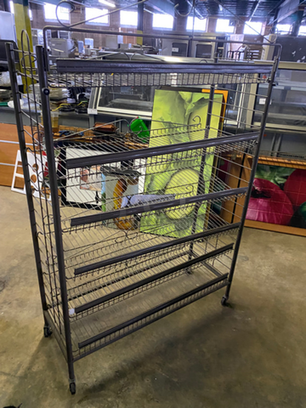 6 Tier Metal Wire Shelf! On Casters! - Image 3 of 5