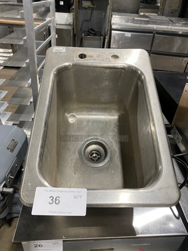 Advance Tabco Commercial Single Bay Drop In Sink! Stainless Steel!