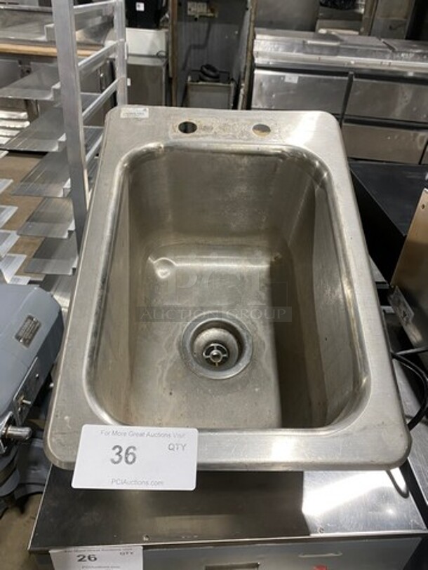 Advance Tabco Commercial Single Bay Drop In Sink! Stainless Steel! - Image 1 of 6