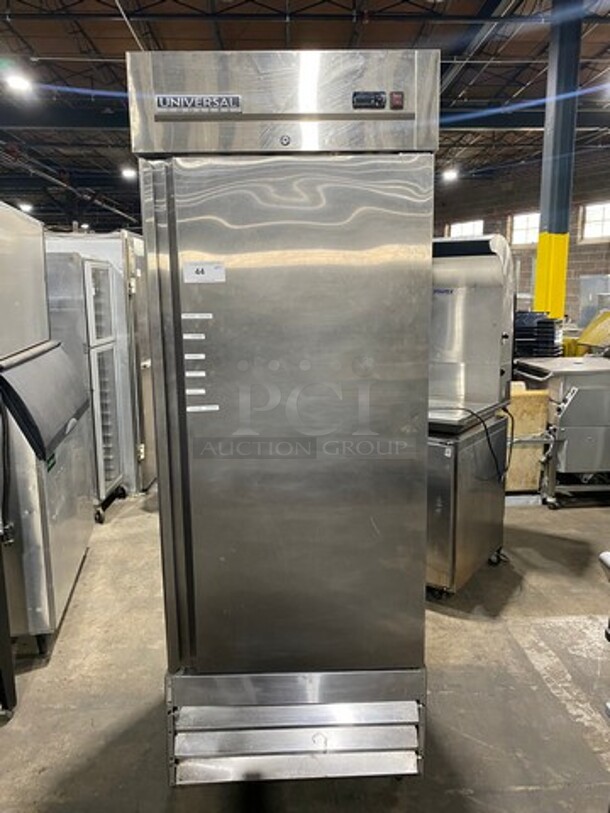 Universal Coolers Commercial Single Door Reach In Cooler! Poly Coated Racks! All Stainless Steel! On Casters!