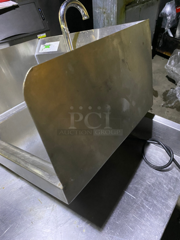Regency Commercial Stainless Steel Hand Sink! With Back And Side Splashes! With Faucet And Handles! - Image 2 of 7