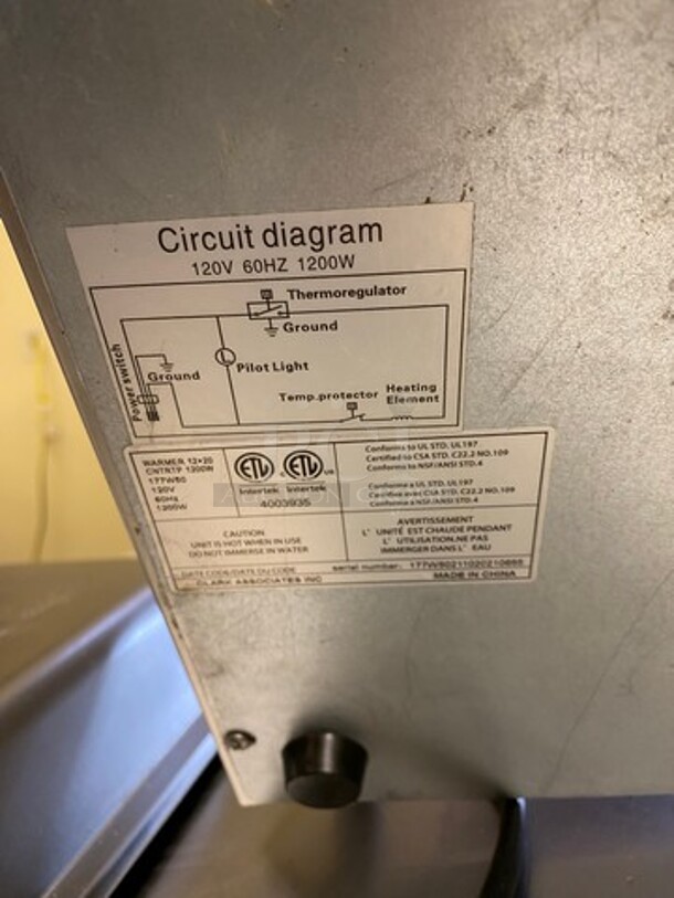 Avantco Commercial Countertop Single Well Food Warmer! All Stainless Steel! WORKING WHEN REMOVED! Model: 177W50 SN: 177W50211020210655 120V - Image 8 of 9