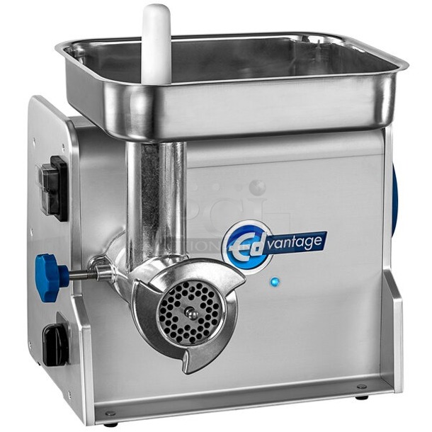 BRAND NEW SCRATCH & DENT! Edlund Edvantage EDVG-12SS #12 Electric Meat Grinder With Stainless Steel Components - 120V; 1/2 hp. Power cord is damaged.  - Image 1 of 4
