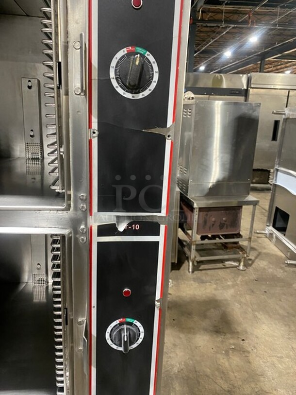 Market Forge Commercial Floor Model Natural Gas Powered Double Stacked Convection Steam Cooker! With Built In Pan Racks! All Stainless Steel! On Legs! - Image 6 of 9