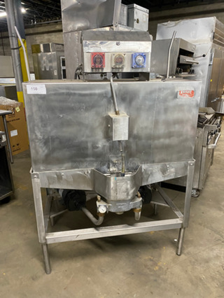 Knight Commercial Double Pass-Through Straight Dishwasher! All Stainless steel! On Legs! Model: KLE235D SN: D20226 115V 60HZ 1 Phase