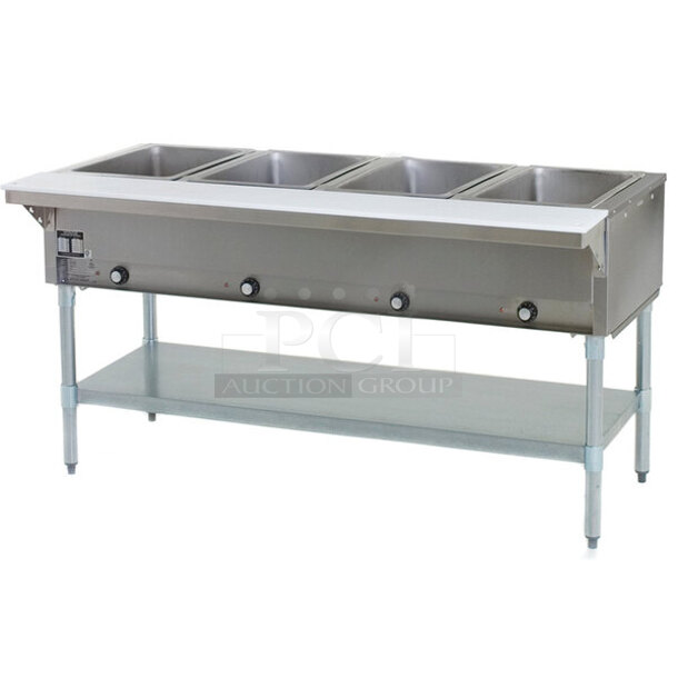 BRAND NEW SCRATCH & DENT! Eagle Group SHT4 Steam Table - Four Pan - Sealed Well, 240V - Cord Is Damaged