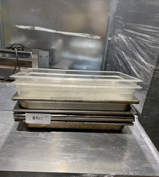MISCELLANEOUS! Commercial Steam Table/ Prep Table Food Pans! Clear Poly Food Containers! 11x Your Bid!
