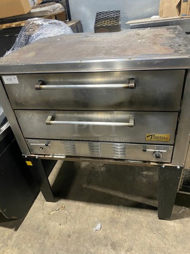 Peerless Commercial Natural Gas Powered Double Deck Baking/ Pizza Oven! With Stones! All Stainless Steel! On Legs! - Image 11 of 11