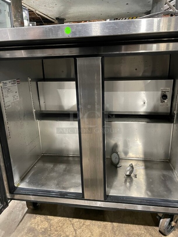 True Commercial 2 Door Lowboy/Worktop Cooler! All Stainless Steel! On Casters! Model: TUC36 SN: 8710930! 115V 60HZ 1 Phase! - Image 5 of 7