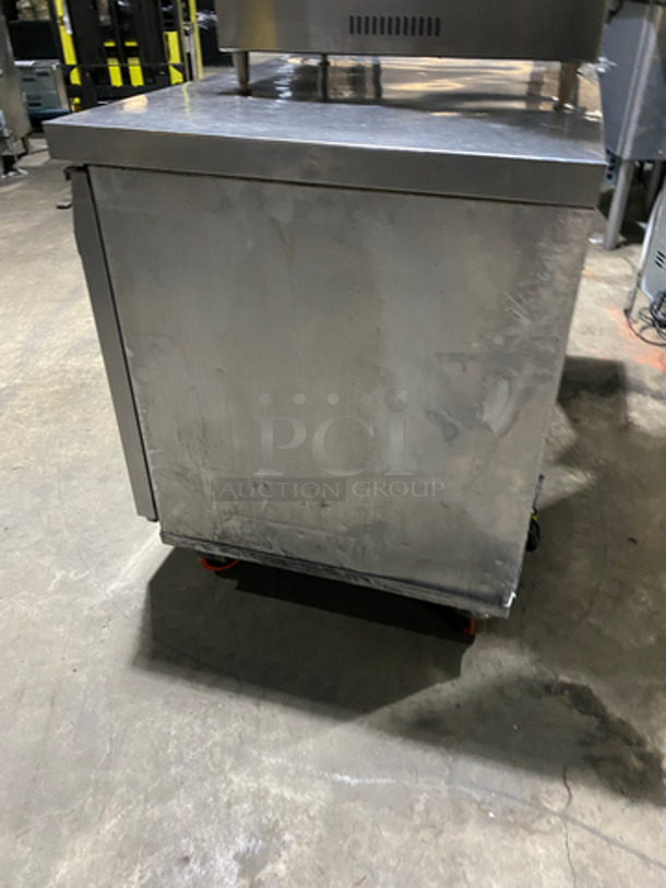 Continental Commercial 2 Door Worktop/Lowboy Freezer! With Poly Coated Racks! All Stainless Steel! On Casters! Model: SW48 SN: 150B0971 115V 60HZ 1 Phase - Image 3 of 8