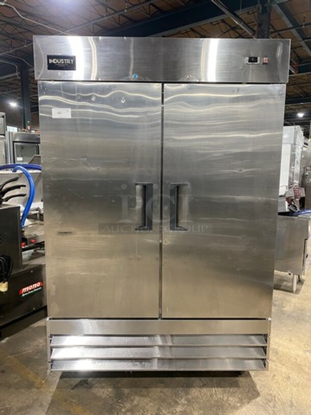 Industry Commercial 2 Door Freezer! With Poly Coated Racks! All Stainless Steel! On Casters! Model: CFD2FFEHC SN: 6093171417050208 115V