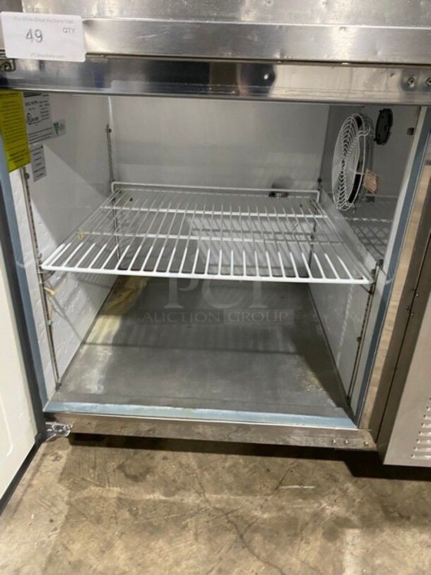 Maxx Cold Commercial Refrigerated Pizza Prep Table! With Single Door Storage Space! All Stainless Steel! On Casters! Model: MXCPP50 SN: 6023925 115V 60HZ 1 Phase - Image 6 of 8