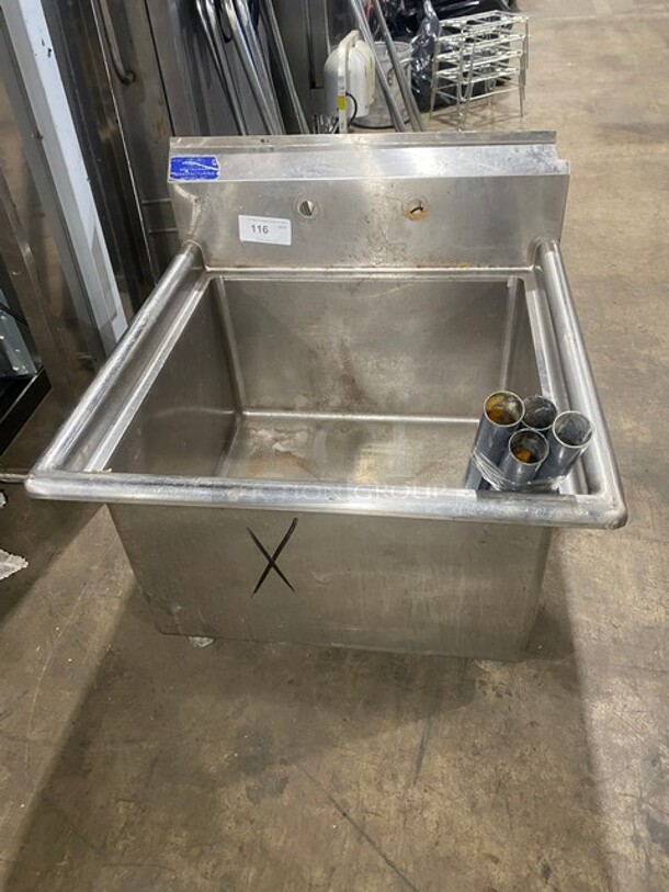 L&J Commercial Single Bay Sink! All Stainless Steel! With Legs! - Image 1 of 7
