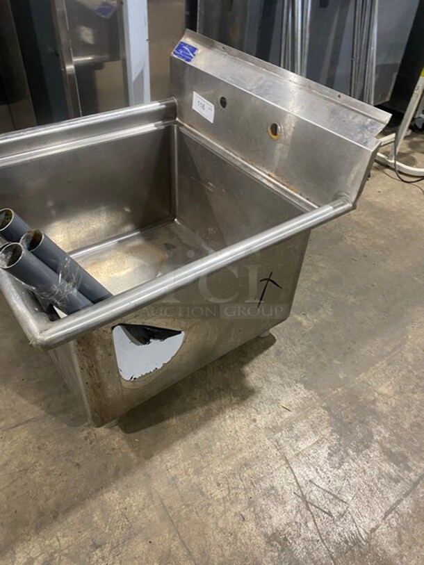 L&J Commercial Single Bay Sink! All Stainless Steel! With Legs! - Image 2 of 7