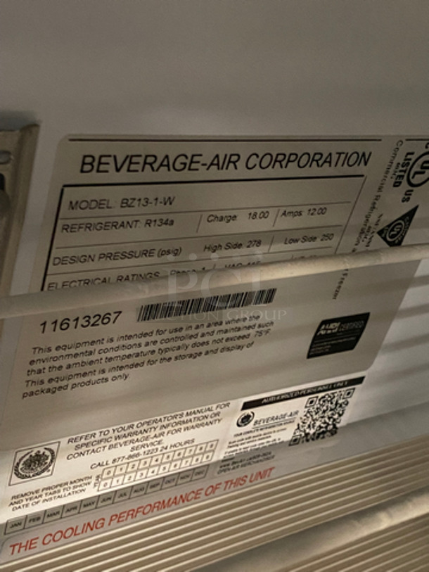 Beverage Air Commercial Refrigerated Open Grab-N-Go Drink Display Case! With Poly Coated Racks! Model: BZ131W SN: 11613267 115V 60HZ 1 Phase - Image 6 of 7