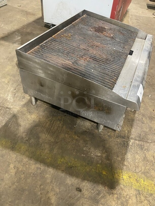 CPG Commercial Countertop Natural Gas Powered 36 Inch Char Broiler Grill! All Stainless Steel! Model CBR36 Serial 1708002288! On Legs! - Image 2 of 8