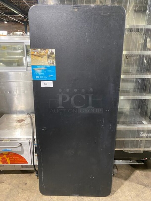 Life Time Black Rectangular Folding Table! With Foldable Metal Legs! - Image 1 of 5