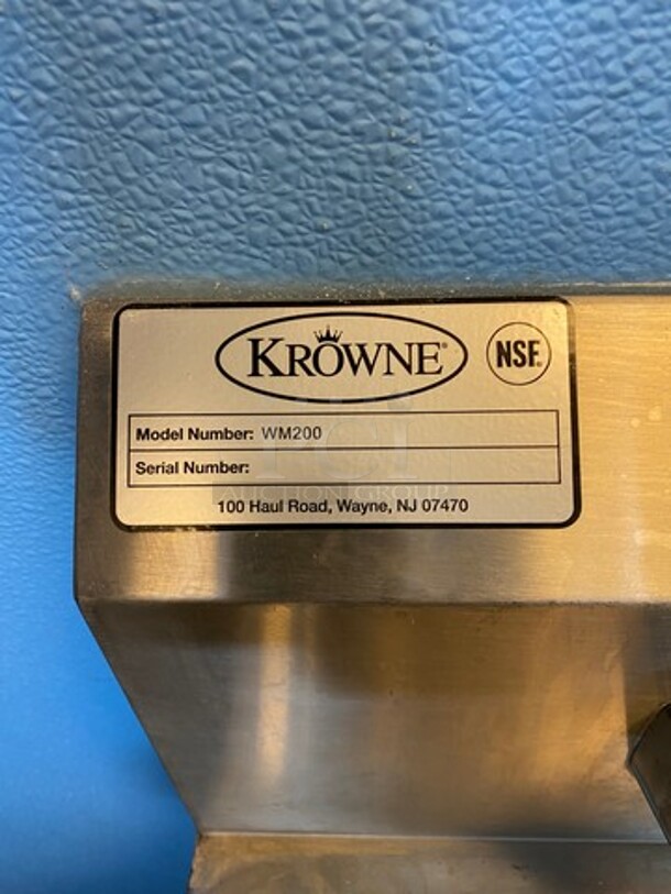 Krowne Commercial Stainless Steel Hand Sink! With Back Splash! With Faucet And Handles! Model: WM200 - Image 6 of 7