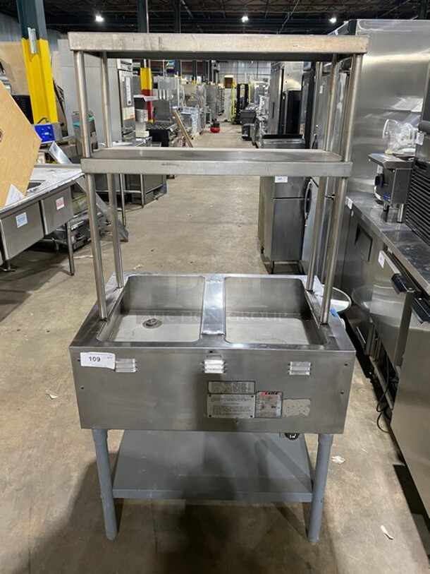 Eagle Group Stainless Steel Natural Gas Powered 2 Pans Steam Table! With Double Overhead Shelf! - Image 1 of 10