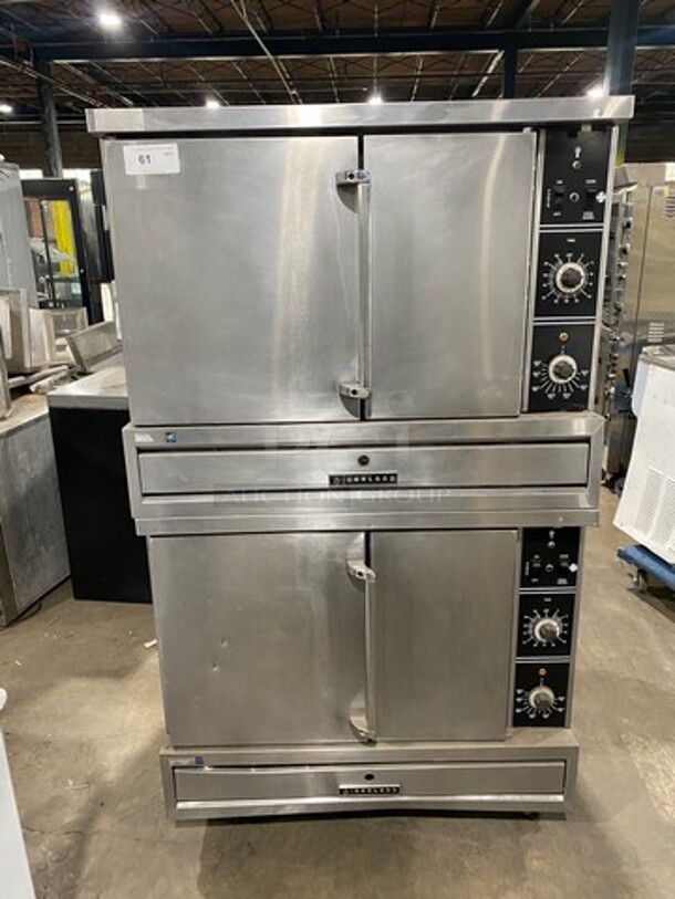 Garland Commercial Gas Powered Double Deck Convection Oven! Metal Oven Racks! All Stainless Steel! 2x Your Bid Makes One Unit! - Image 1 of 12