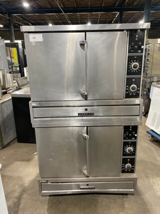 Garland Commercial Gas Powered Double Deck Convection Oven! Metal Oven Racks! All Stainless Steel! 2x Your Bid Makes One Unit!