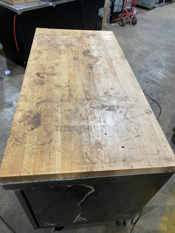 Migali Commercial 2 Door Lowboy/Worktop Cooler! With Butcher Block Top! All Stainless Steel! On Casters! Model: CU60R SN: CU60R15092692008 115V 60HZ 1 Phase - Image 8 of 10