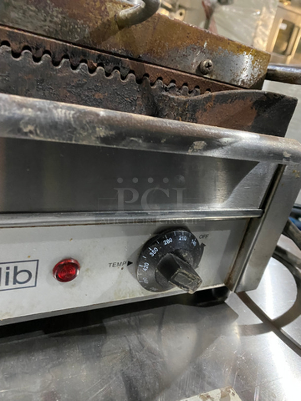 Eurodib Commercial Countertop Electric Powered Panini/Sandwich Press! With Ribbed Press! All Stainless Steel! Model: SFE02345-120 120V 60HZ - Image 7 of 9