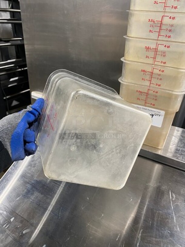 Cambro 4Qt Clear Poly Food Containers! 9x Your Bid! - Image 5 of 7