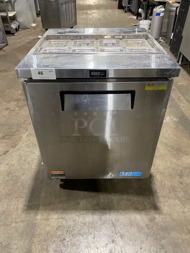 Turbo Air Refrigerated Salad Bar Island! With Single Door Cooler Underneath! All Stainless Steel! With Poly Coated Rack! On Casters! Model: MST-28-711S! - Image 1 of 8