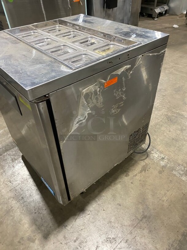 Turbo Air Refrigerated Salad Bar Island! With Single Door Cooler Underneath! All Stainless Steel! With Poly Coated Rack! On Casters! Model: MST-28-711S! - Image 2 of 8