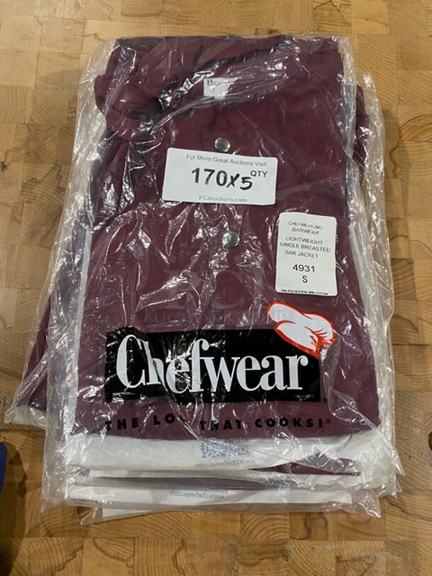 NEW! Chef Wear Lightweight Single Breasted Bar Jacket! Size small! 5x Your Bid! - Image 1 of 5