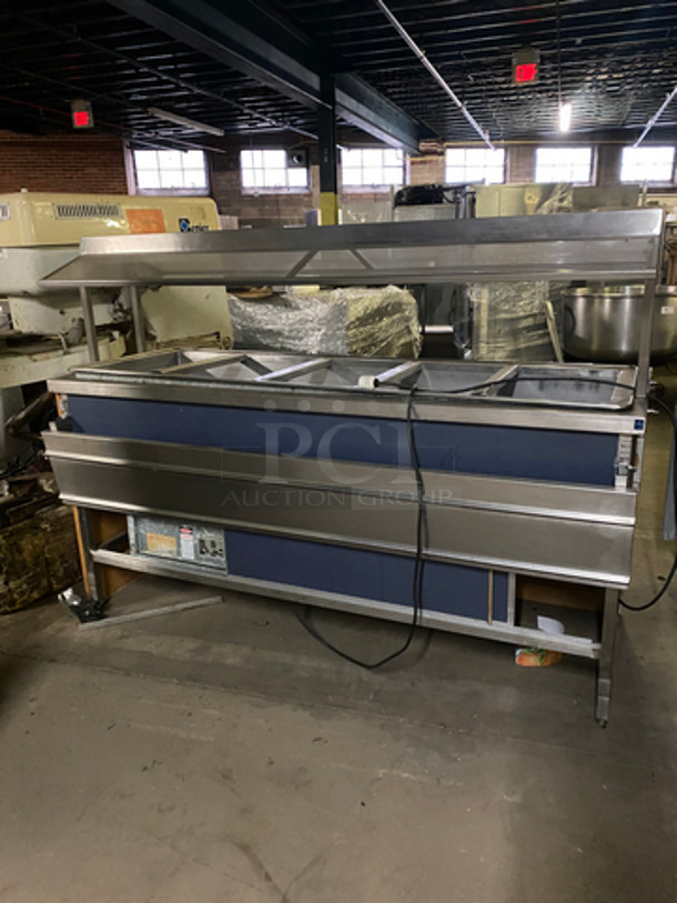 Atlas Metal Commercial 5 Bay Refrigerated Salad Bar/Cold Pan! With Sneeze Guard! Stainless Steel With Wooden Pattern Front! Model: WCMBT5 SN: 173995 115V 1 Phase - Image 3 of 7
