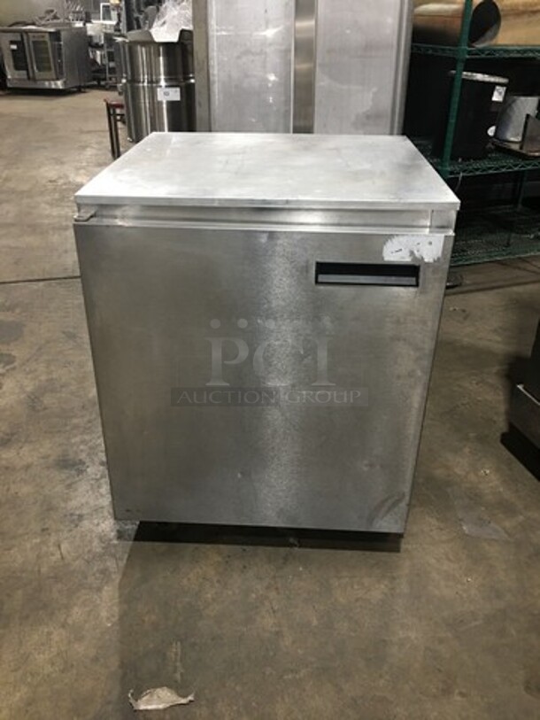 Delfield Enodis Commercial Single Door Lowboy/Worktop Cooler! All Stainless Steel! On Casters! Model: 407CADHL SN: 0507036102124T 115V 60HZ 1 Phase