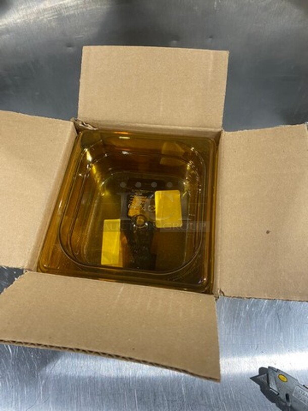 NEW! IN THE BOX! Rubbermaid Yellow Poly 1/6x2.5" Food Containers! - Image 3 of 8