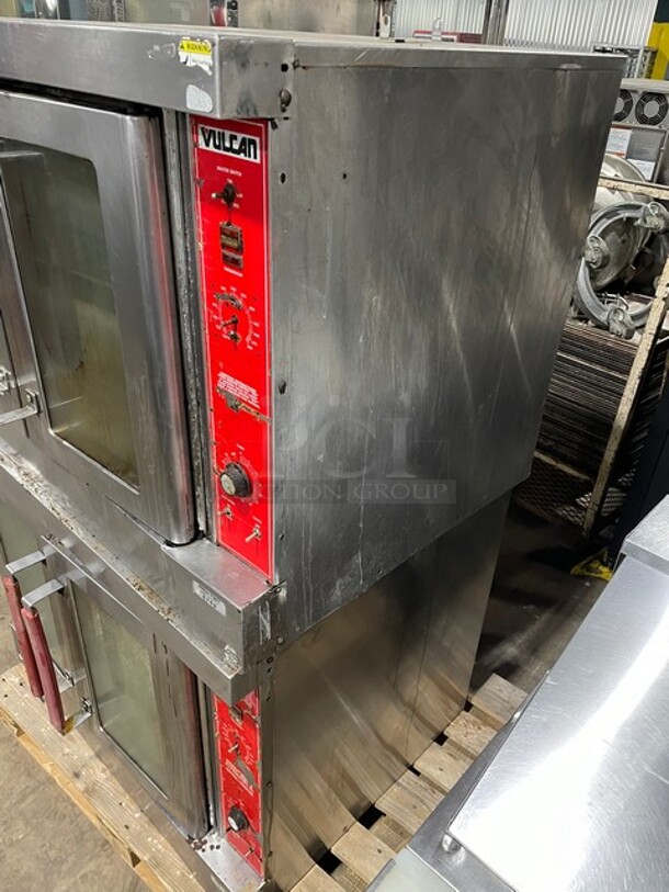 Vulcan Commercial Natural Gas Powered Double Stacked Convection Oven! All Stainless Steel! With Metal Oven Racks! With Legs! Model: VC4GD-10! 2X Your Bid Makes One Unit! - Image 2 of 11