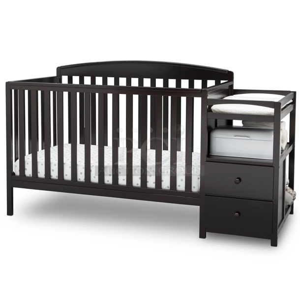 Delta Children Royal 4-in-1 Convertible Baby Crib and Changer, Dark Chocolate.                      72.00 x 30.00 x 41.25 - Image 4 of 9
