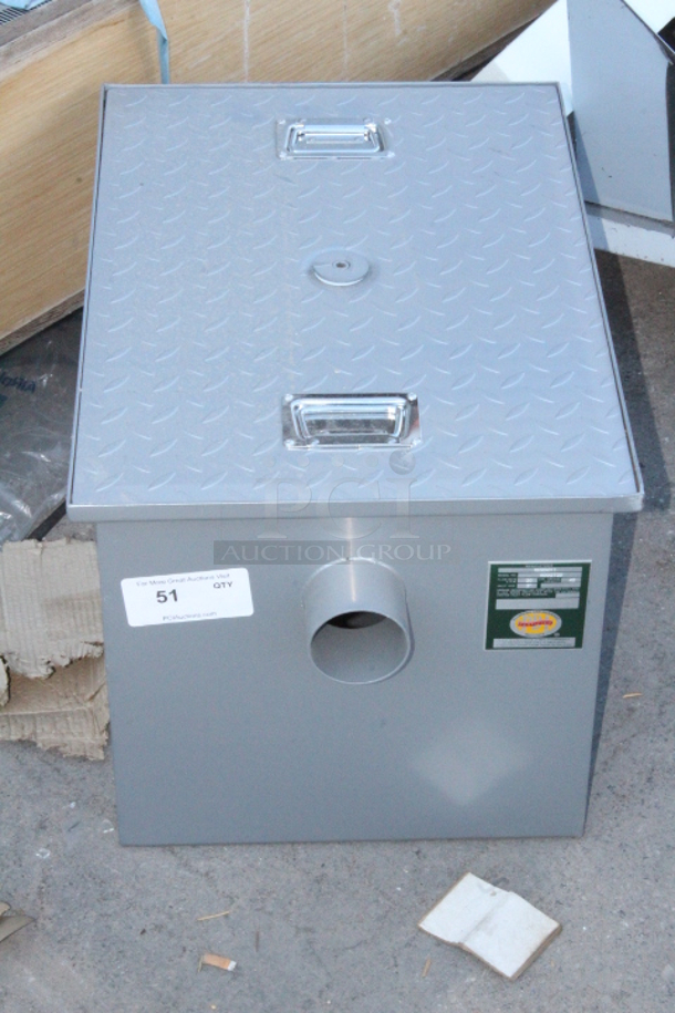 BRAND NEW SCRATCH & DENT! Regency 600GT20 40 lb. 20 GPM Grease Trap with 3" Non-Threaded Connections - Image 2 of 7