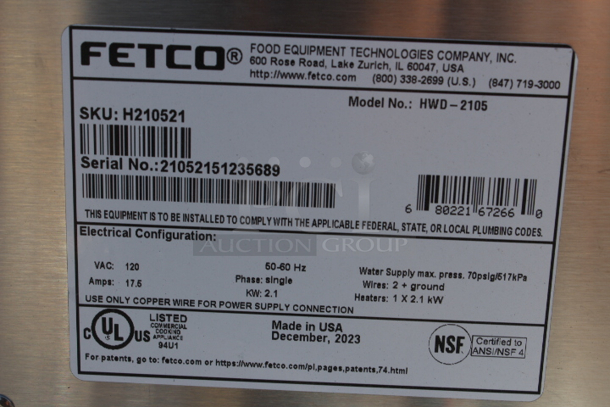 SCRATCH & DENT! Fetco 344HWD210521 5 Gallon Hot Water Dispenser with Push-Button Controls. S/N: 21052151235689 - Image 6 of 6