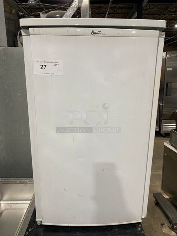 Nice! Avanti White Mini Fridge! With Poly Shelves! - Image 1 of 8