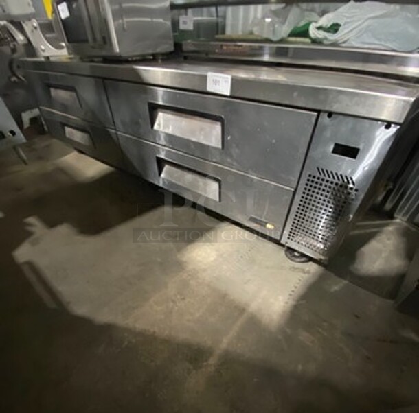 Turbo Air Commercial Refrigerated Chef Base! With 4 Drawer Storage Space! All Stainless Steel! On Casters! Model: TCBE96SDR SN: CB96301003 115V - Image 1 of 8