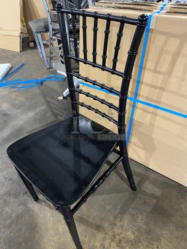 NICE! BRAND NEW Black Elegant Poly Style Indoor/ Outdoor Chairs! 6x Your Bid! - Image 3 of 9
