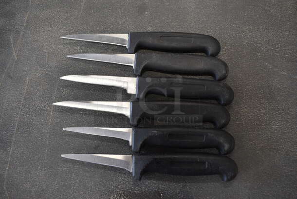 6 Sharpened Stainless Steel Paring Knives. Includes 7