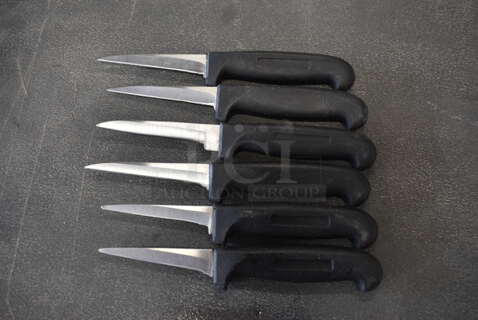 6 Sharpened Stainless Steel Paring Knives. Includes 7". 6 Times Your Bid!