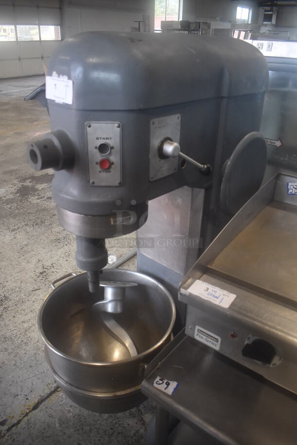 Hobart H600 Metal Commercial Floor Style 60 Quart Planetary Mixer w/ Stainless Steel Mixing Bowl and Dough Hook Attachment. 208 Volts, 3 Phase. 26x42x56 - Image 2 of 9